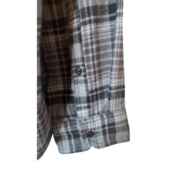 NWT Hurley Small Gray & Black Plaid Button-Up Long Sleeve Shirt - Picture 12 of 15